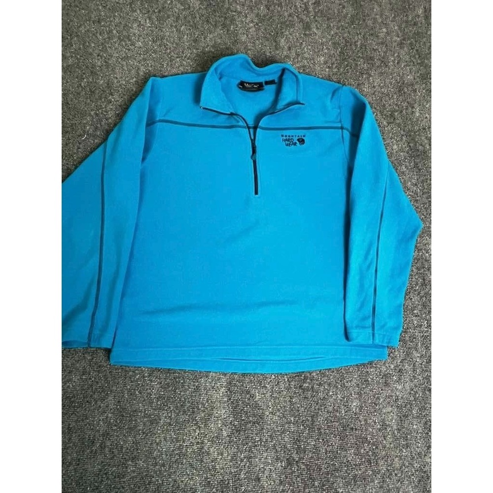 Mountain Hard Wear Sweater Mens Large Blue Fleece Half Zip Pullover OM4050